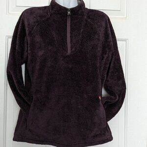 The North Face Womens Mossbud Purple 1/4 Zip Fleece Pullover Jacket Medium